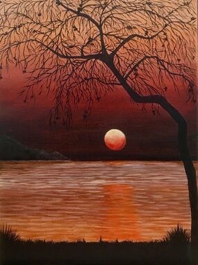 Hand Crafted Art Print “Evening Sunset”